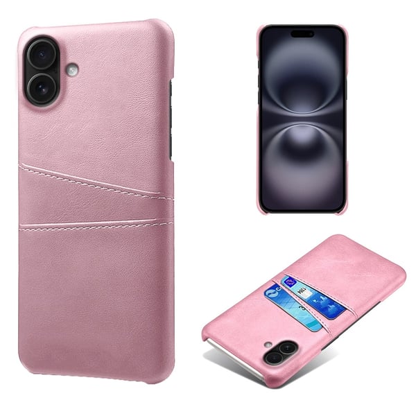 SKALO iPhone 17 PU-Nahkainen Kortholderi Suojakuori - Ruusukulta SKALO iPhone 17 PU-Nahkainen Kortholderi Suojakuori - Ruusukulta