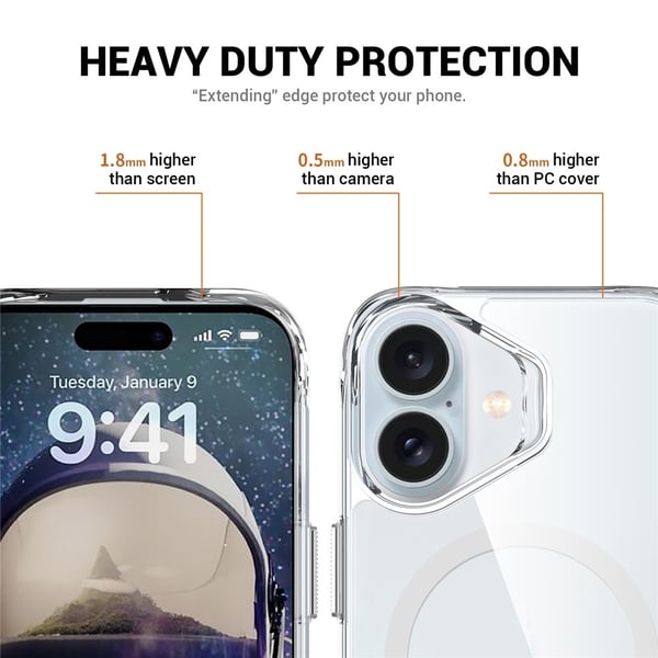 SKALO iPhone 17 Alu Kickstand TPU Cover - Gennemsigtig