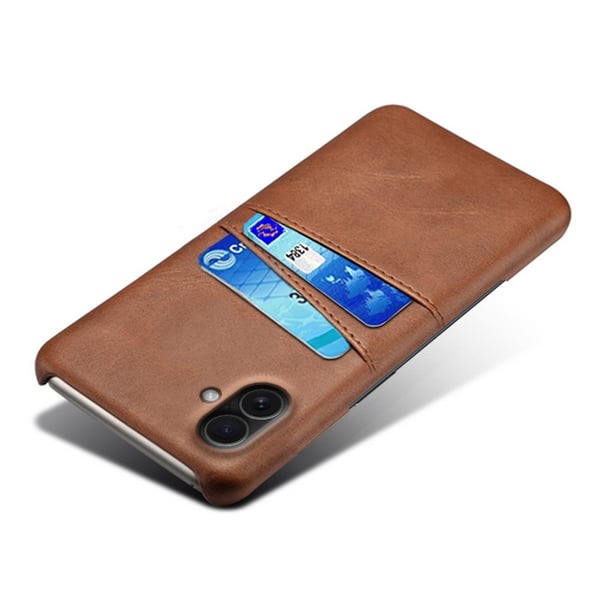 SKALO iPhone 17 PU-Læder Kortholder Cover - Brun