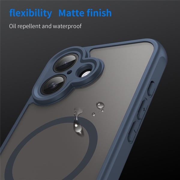 SKALO iPhone 17 Mat Hybrid Cover - Blå