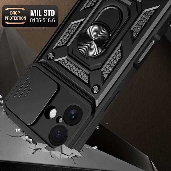 SKALO iPhone 17 Armor Metallring Kameraslider Cover - Rød