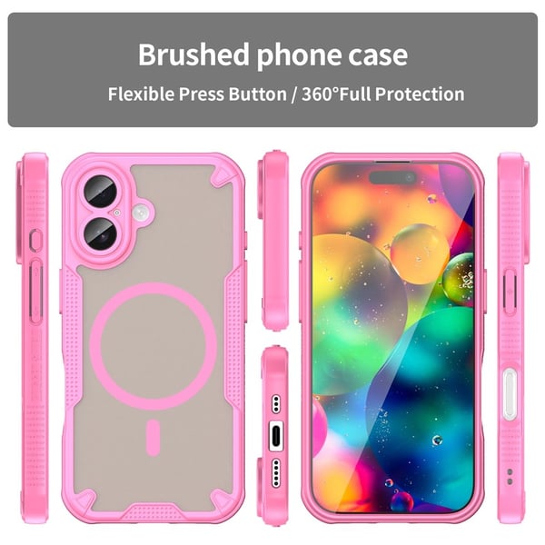 SKALO iPhone 17 Armor Hybrid Frosted Cover - Pink