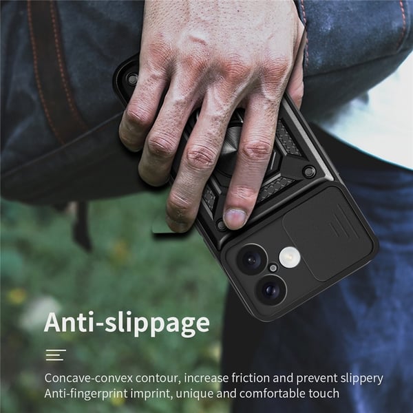 SKALO iPhone 17 Armor Metallring Kameraslider Cover - Blå
