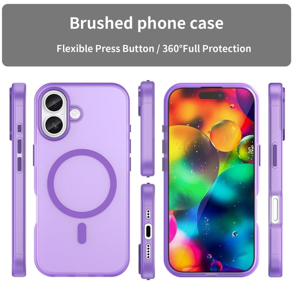 SKALO iPhone 17 Matte Translucent Hybrid Cover - Mørk lilla