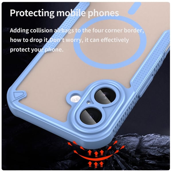 SKALO iPhone 17 Armor Hybrid Frosted Cover - Blå