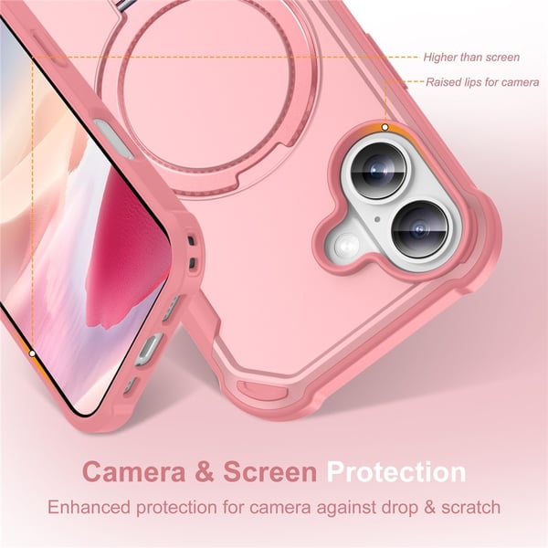 SKALO iPhone 17 Armor Ring Cover - Pink