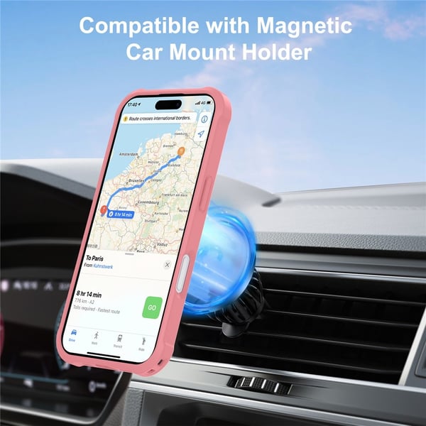 SKALO iPhone 17 Armor Ring Cover - Pink