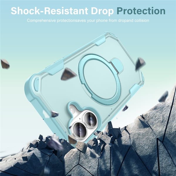 SKALO iPhone 17 Armor Ring Suojakuori - Sininen