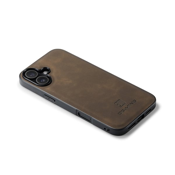 DG MING iPhone 17 Premium PU-læder Hybrid Cover - Mørkebrun