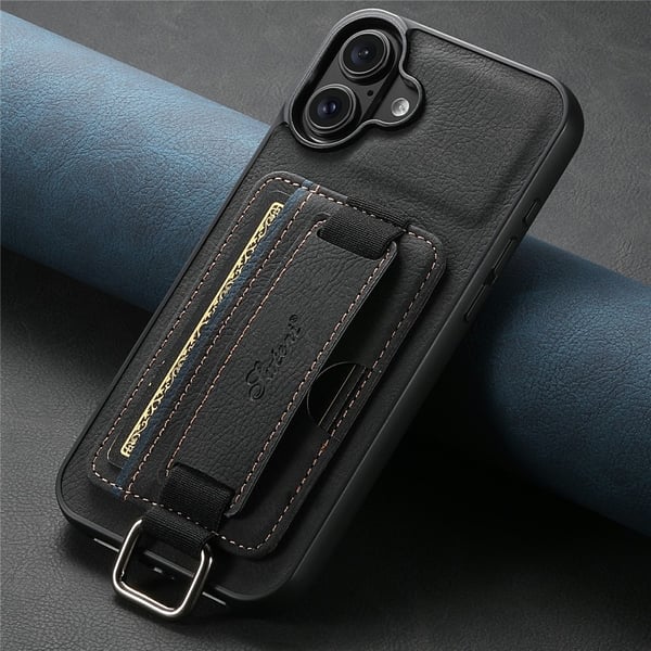SKALO iPhone 17 SUTENI H13 PU-læder Kortholder Cover - Sort