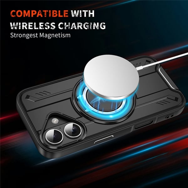 SKALO iPhone 17 Roterende Ring Cover - Sort