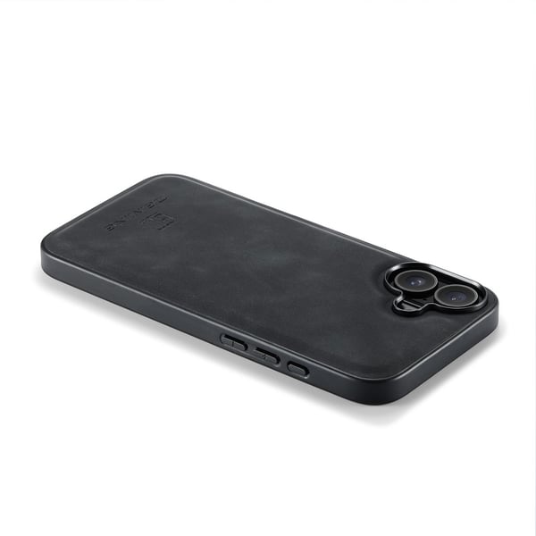 DG MING iPhone 17 Premium PU-læder Hybrid Cover - Sort