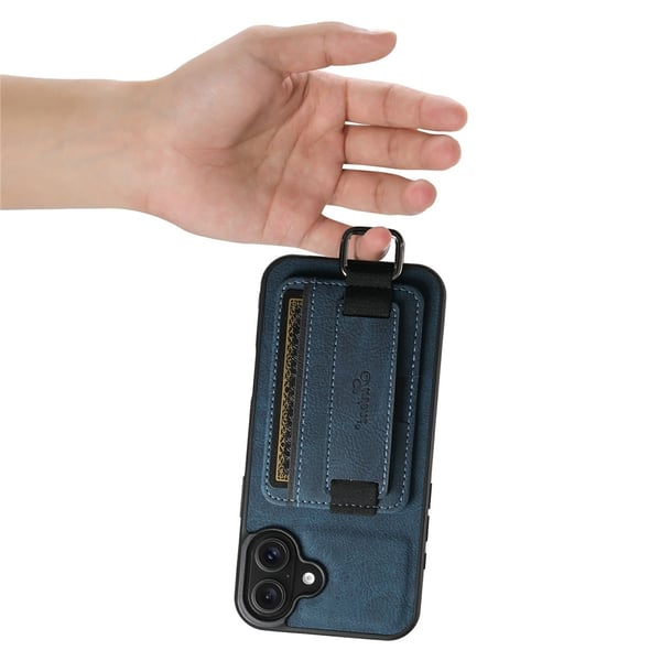 SKALO iPhone 17 SUTENI H13 PU-læder Kortholder Cover - Blå