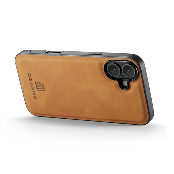 DG MING iPhone 17 Premium PU-læder Hybrid Cover - Brun