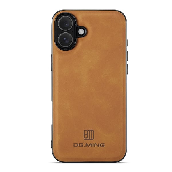 DG MING iPhone 17 Premium PU-læder Hybrid Cover - Brun