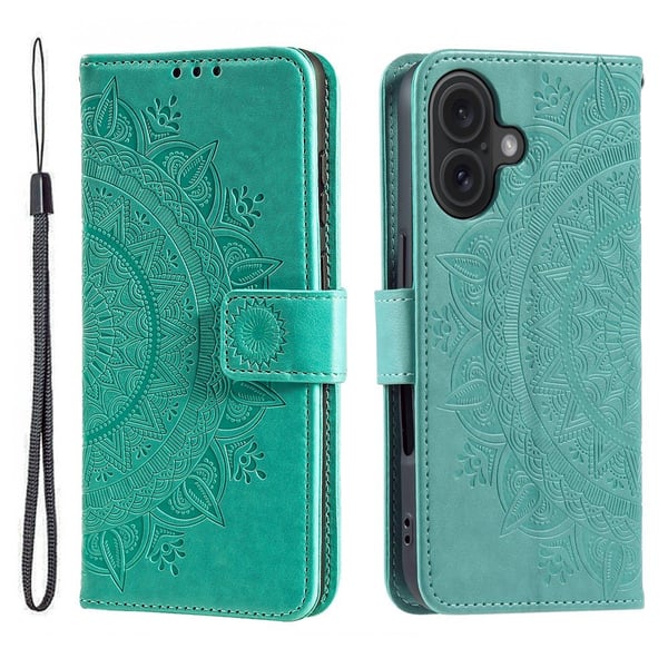 SKALO iPhone 17 Mandala Flip Cover - Turkis