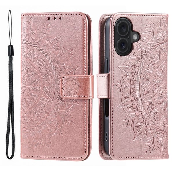 SKALO iPhone 17 Mandala Lompakkokotelo - Ruusukulta