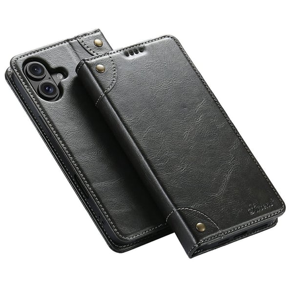 SKALO iPhone 17 SUTENI PU-Læder Flip Cover - Sort SKALO iPhone 17 SUTENI PU-Læder Flip Cover - Sort