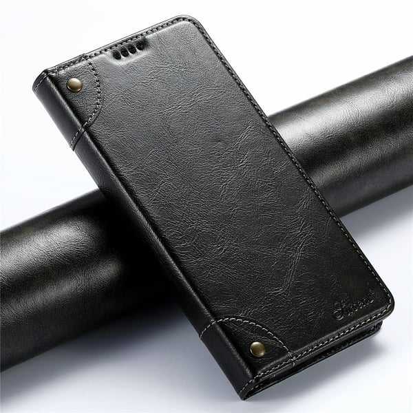 SKALO iPhone 17 SUTENI PU-Læder Flip Cover - Sort