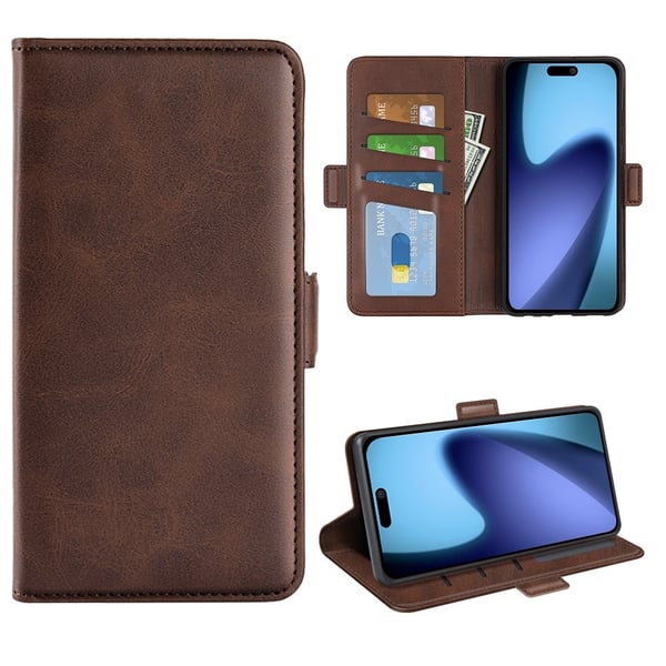 SKALO iPhone 17 Premium ID Flip Cover - Brun