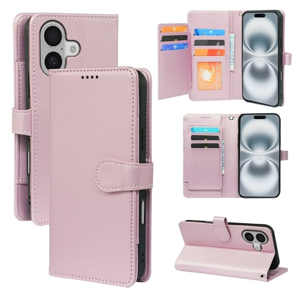 SKALO iPhone 17 9-RUM Flip Cover - Rosa guld