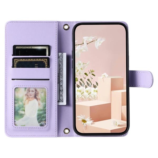 SKALO iPhone 17 Quiltet Skulderrem Flip Cover - Lilla