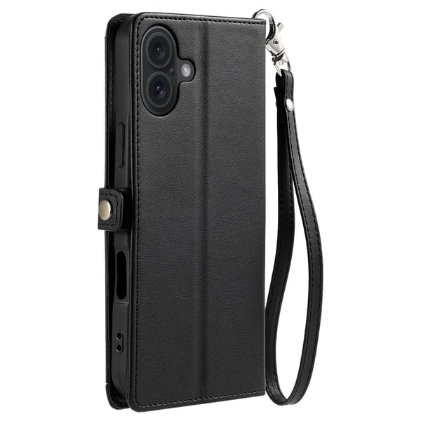 SKALO iPhone 17 PU-Læder Kuvert Flip Cover - Sort