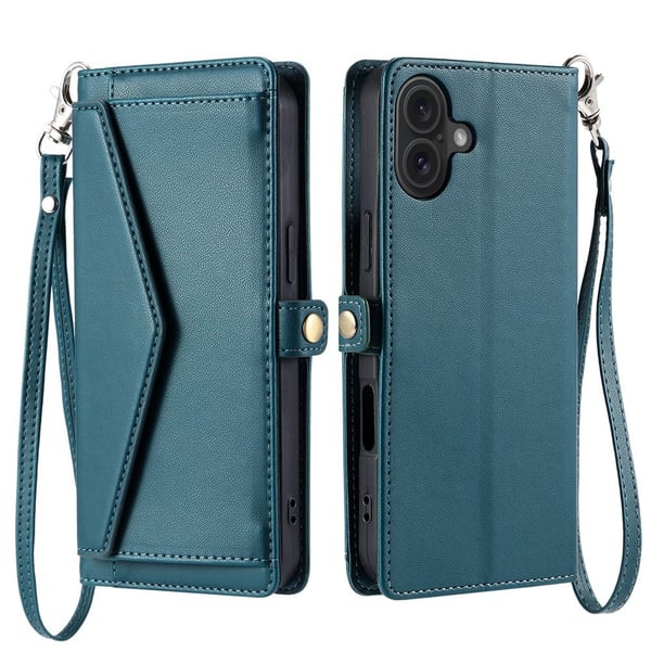 SKALO iPhone 17 PU-Læder Kuvert Flip Cover - Grøn
