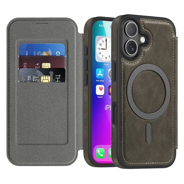 SKALO iPhone 17 Slim Plånboksfodral - Grå