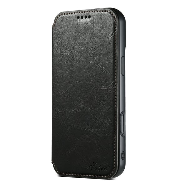 SKALO iPhone 17 SUTENI J05 PU-Læder Flip Cover - Sort