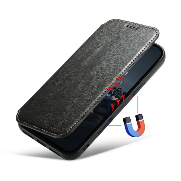 SKALO iPhone 17 SUTENI J05 PU-Læder Flip Cover - Sort