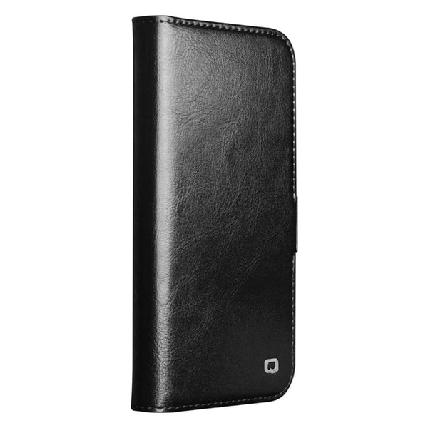 SKALO iPhone 17 QIALINO Ægte Læder Flip Cover - Sort