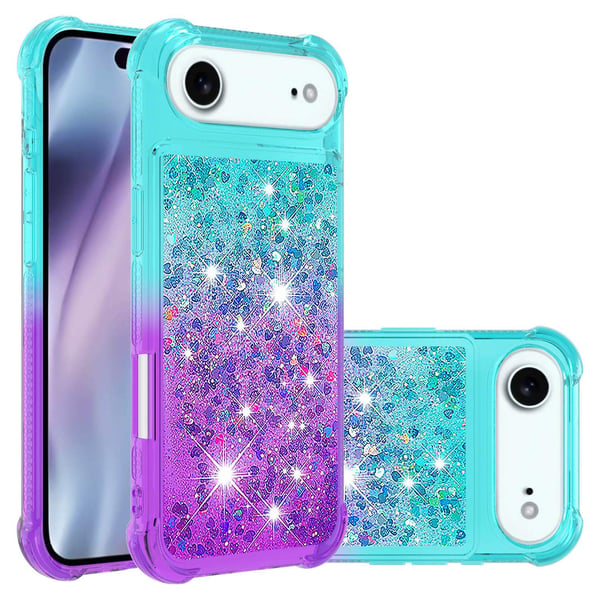 SKALO iPhone Air Kviksand Glitter Cover - Turkis-Lilla