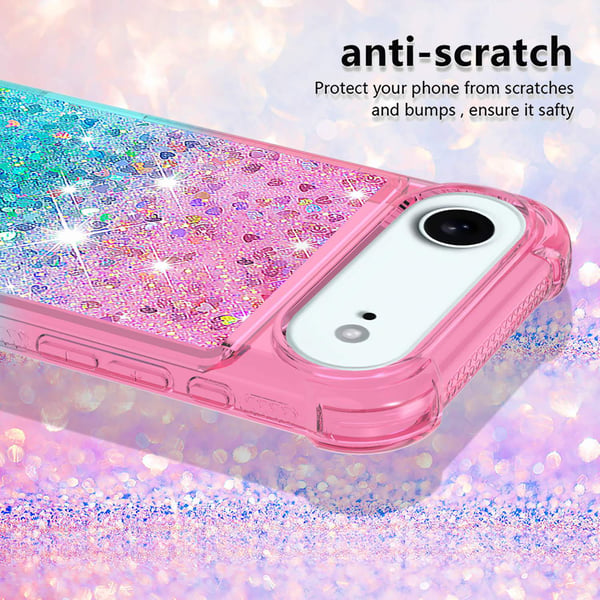 SKALO iPhone Air Kviksand Glitter Cover - Pink-Turkis