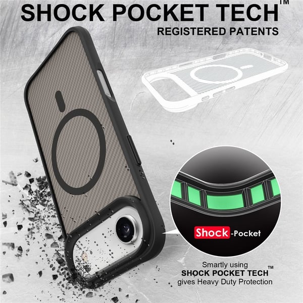 SKALO iPhone Air Carbon Fiber Cover - Sort