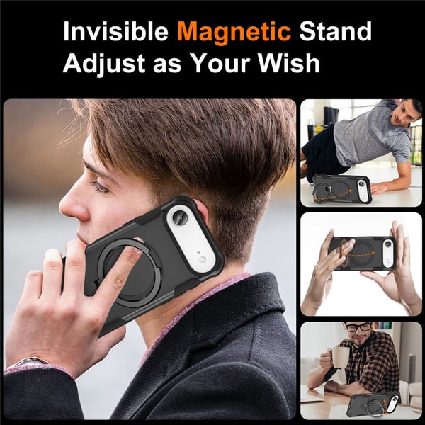 SKALO iPhone Air Armor Ring Cover - Sort