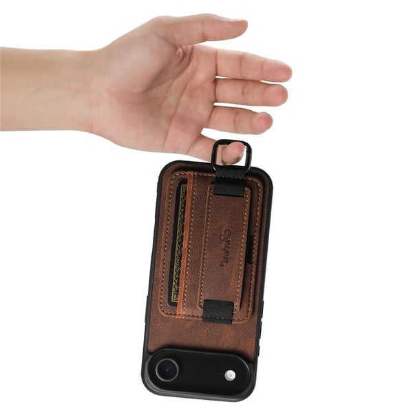 SKALO iPhone Air SUTENI H13 PU-læder Kortholder Cover - Brun
