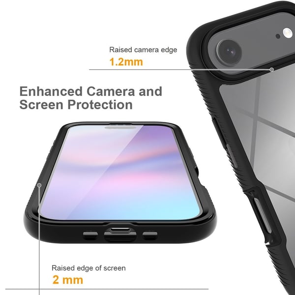 SKALO iPhone Air Shockproof Clear Hybrid+Skærmbeskyttelse Cover - Lilla