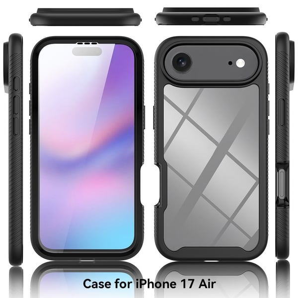 SKALO iPhone Air Shockproof Clear Hybrid+Skærmbeskyttelse Cover - Blå