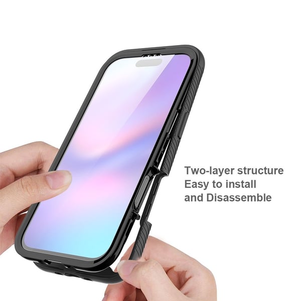 SKALO iPhone Air Shockproof Clear Hybrid+Skærmbeskyttelse Cover - Blå