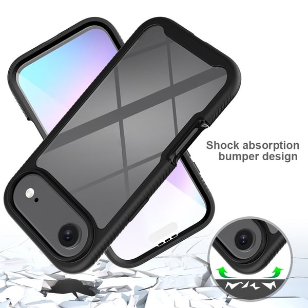 SKALO iPhone Air Shockproof Clear Hybrid+Skærmbeskyttelse Cover - Blå