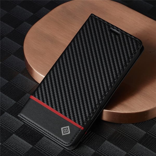 SKALO iPhone Air LC.IMEEKE Carbon Fiber Flip Cover - Sort