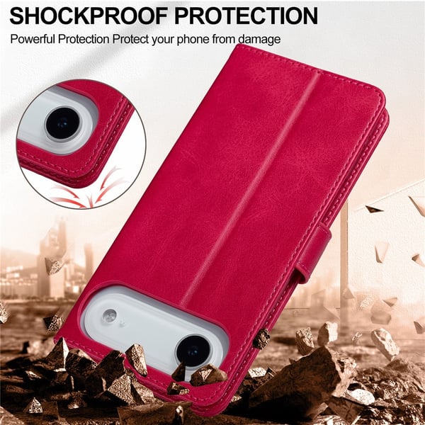 SKALO iPhone Air LC.IMEEKE Premium PU-læder Flip Cover - Cerise