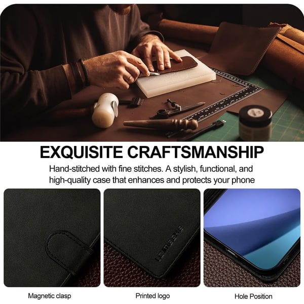 SKALO iPhone Air LC.IMEEKE Premium PU-læder Flip Cover - Sort