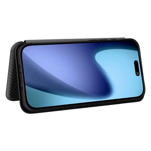 SKALO iPhone Air Carbon Fiber Flip Cover - Sort