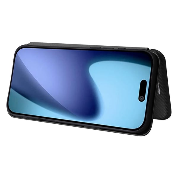 SKALO iPhone Air Carbon Fiber Flip Cover - Sort