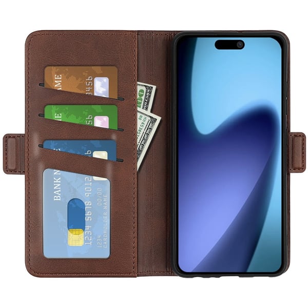 SKALO iPhone Air Premium ID Flip Cover - Brun