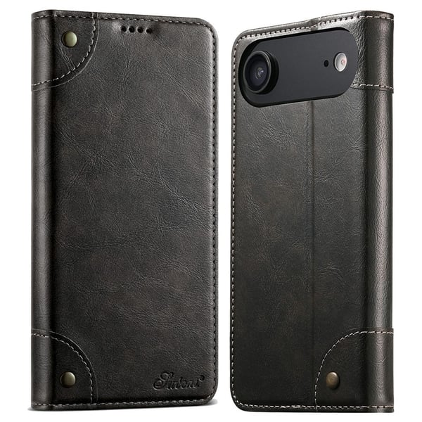 SKALO iPhone Air SUTENI PU-Læder Flip Cover - Sort