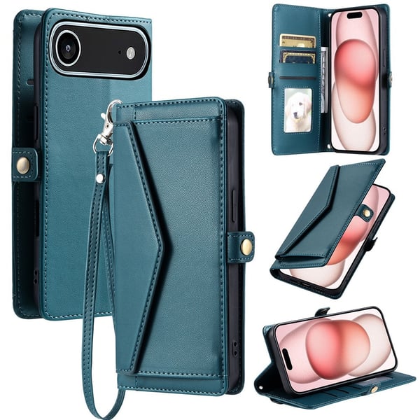 SKALO iPhone Air PU-Læder Kuvert Flip Cover - Grøn