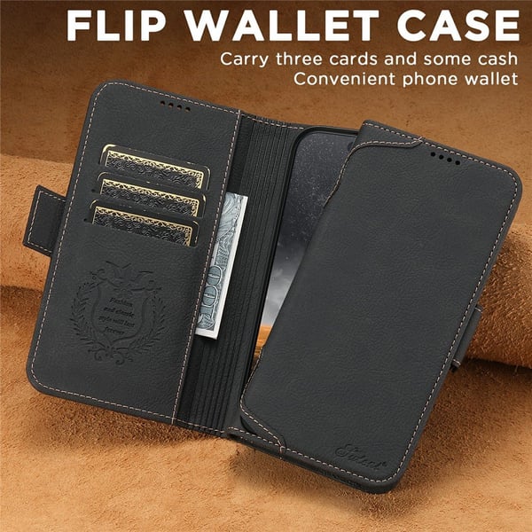 SKALO iPhone Air SUTENI J07 PU-Læder Flip Cover - Sort